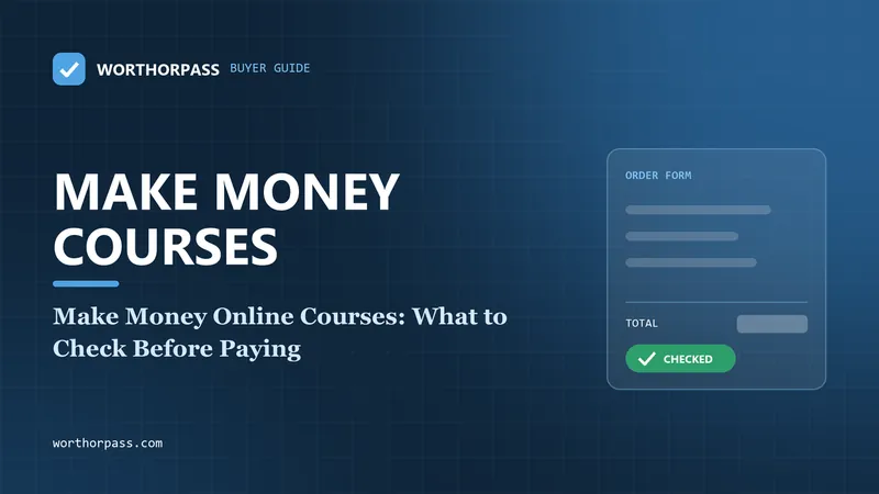 Make Money Online Courses: What to Check Before Paying