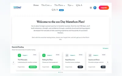 100 Day Marathon Plan app screenshot from the seller's page