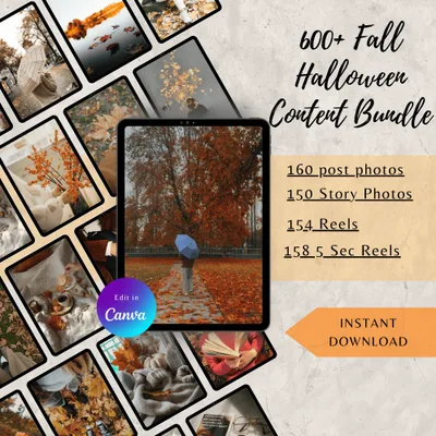 600+ Fall and Halloween Content Bundle product image