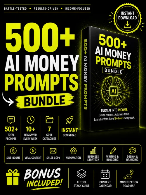 500+ AI Money Prompts Bundle product image