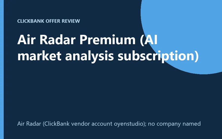 Air Radar Premium offer page
