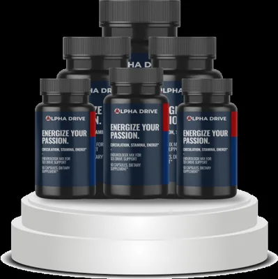 Alpha Drive men's health supplement bottles