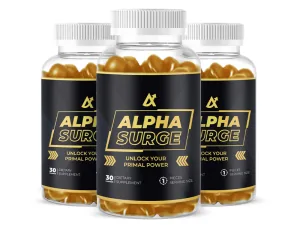 Alpha Surge gummy bottles