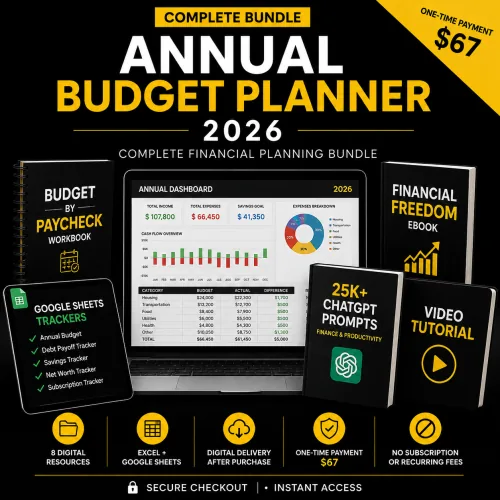 Annual Budget Planner 2026 (Financial Planning Bundle) product image