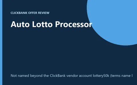 Auto Lotto Processor lottery software offer