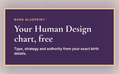 Born Blueprint banner image from the seller's page