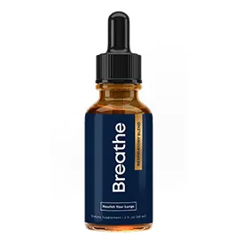 Bottle of Breathe lung support supplement