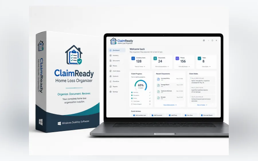 Product image from the seller's page for ClaimReady Home Loss Organizer
