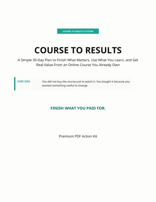 Course to Results (30-Day Action Kit) product image