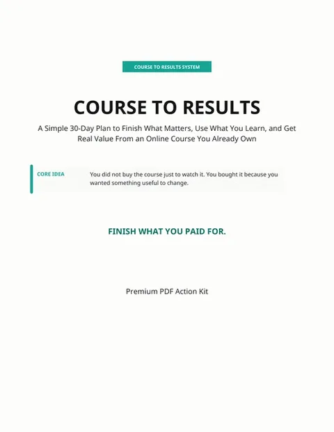 Course to Results (30-Day Action Kit) product image