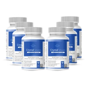 Crystal Vision eye health supplement, 6-bottle mockup