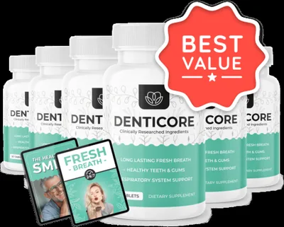 DentiCore oral health supplement bottles