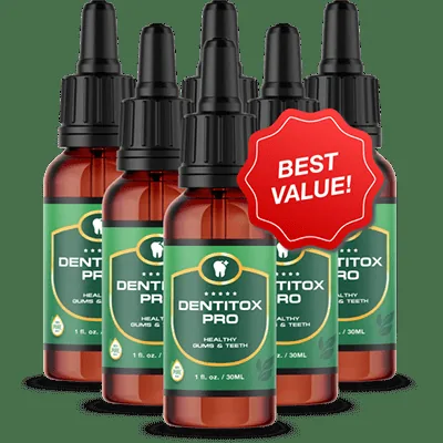 Dentitox oral health supplement bottles