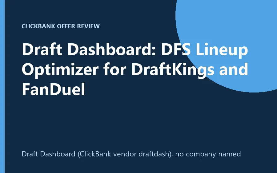 Draft Dashboard DFS lineup optimizer