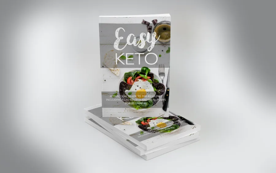 Product image from the seller's order form, a stack of Easy Keto ebooks