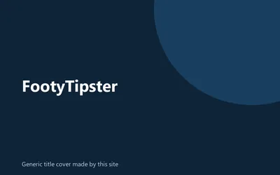 Generic title cover made by this site for FootyTipster
