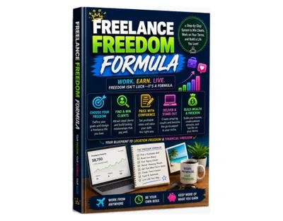 Freelance Freedom Formula ebook cover on a laptop and tablet mockup