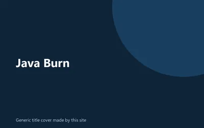 Generic title cover made by this site for Java Burn