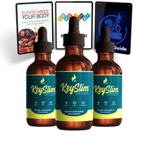 Bottle of KeySlim Drops weight loss liquid formula