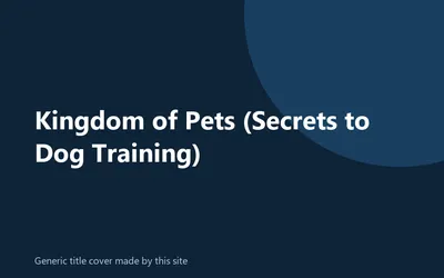 Generic title cover made by this site for Kingdom of Pets