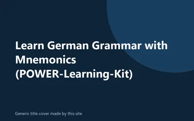 Generic title cover made by this site for the German grammar mnemonics kit