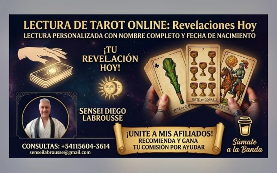 Product image from the seller's page (Spanish tarot reading ad)