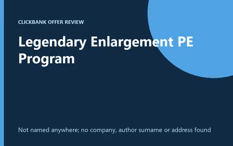 Legendary Enlargement digital program cover
