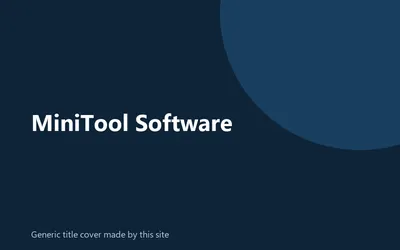 Generic title cover made by this site for MiniTool Software