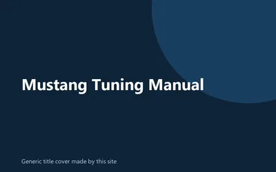 Generic title cover made by this site for the Mustang Tuning Manual