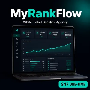 MyRankFlow white-label backlink agency panel product image