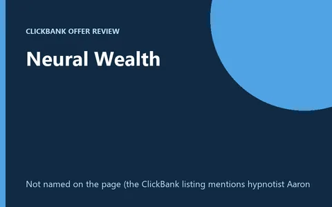 Neural Wealth hypnosis program product image