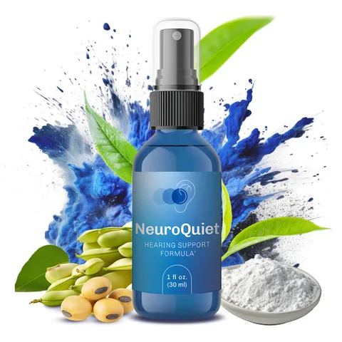 Bottle of NeuroQuiet oral hearing support spray