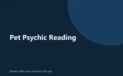 Generic title cover made by this site for Pet Psychic Reading