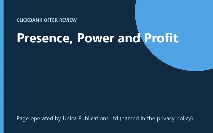 Presence, Power and Profit video sales page