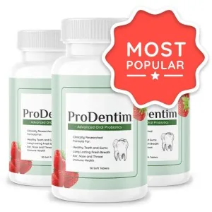 ProDentim probiotic candy bottle
