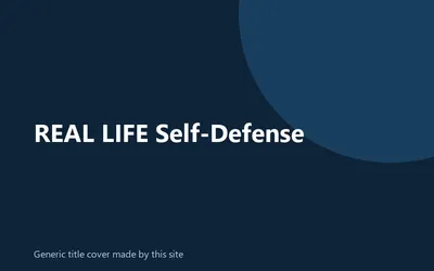 Generic title cover made by this site for REAL LIFE Self-Defense