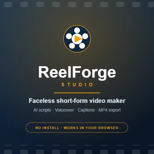 ReelForge Studio faceless shorts video maker product image