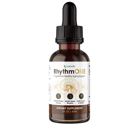 Bottle of RhythmONE memory support capsules