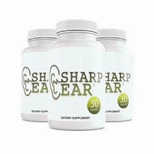 SharpEar hearing supplement bottle