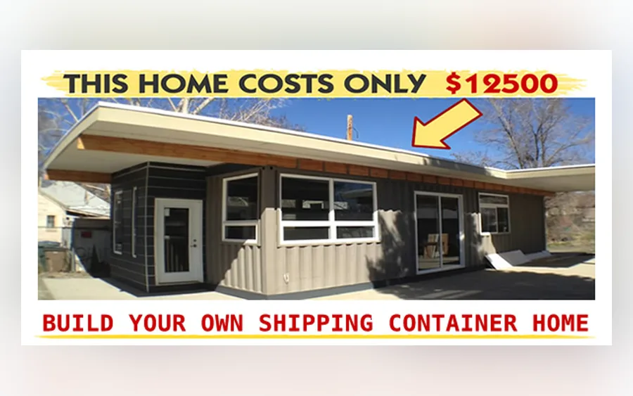 Promotional banner from the seller's page for the shipping container home books