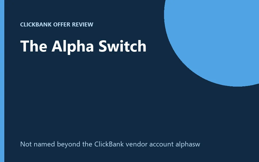 The Alpha Switch sales page