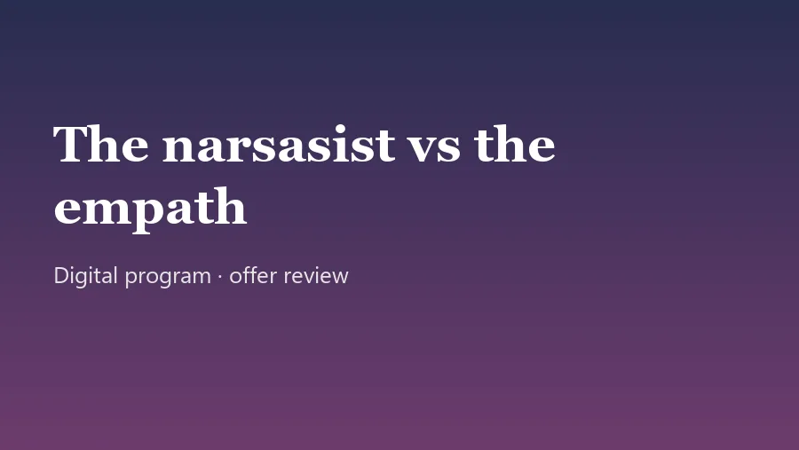 The narsasist vs the empath, generic title cover made by this site