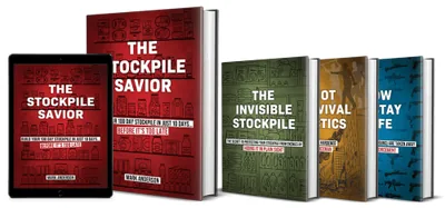 The Stockpile Savior book bundle by Mark Anderson with three bonus survival titles