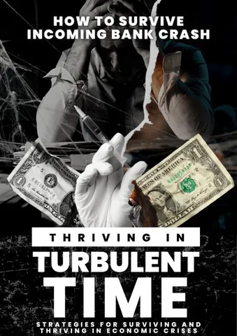 Thriving in Turbulent Times ebook cover reading How to survive in incoming bank crash