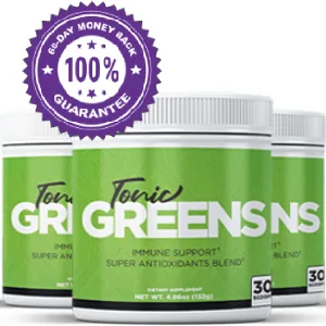 TonicGreens powder tub and bottles product image