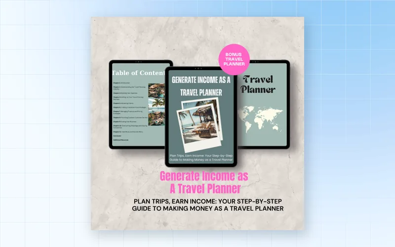 Generate Income as A Travel Planner interactive ebook cover