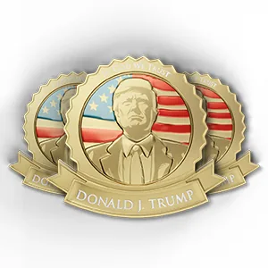 Gold-finish Trump lapel pin, 3-pack