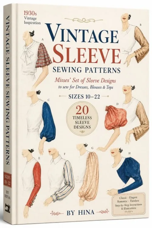 Vintage Sleeve Sewing Patterns printable PDF cover