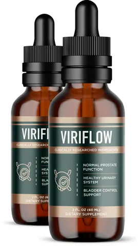 ViriFlow men's health supplement bottles