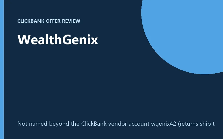 WealthGenix supplement bottle